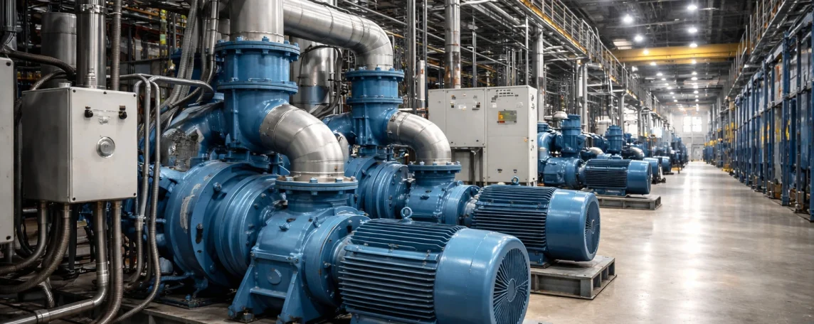 área industrial com motores e exaustores