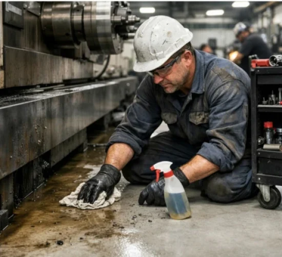 tecnico de manutencao realizando limpeza